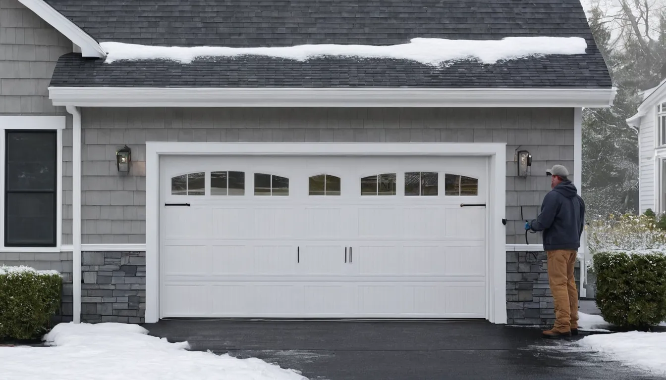 A provider installing a new insulated garage door on a home in Attleboro